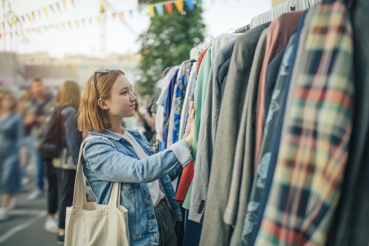 Vintage Klamotten auf dem Flohmarkt 